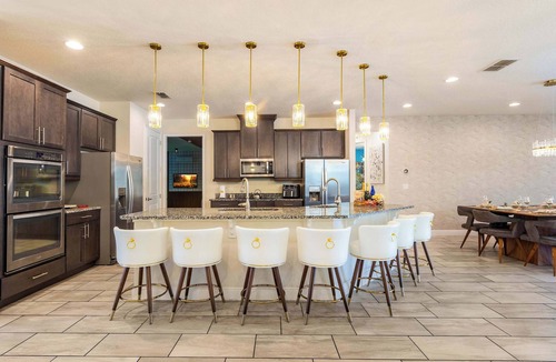 West Kissimmee Villa | 11BR Disney Golf Estate | Trackman, Theater, Spa