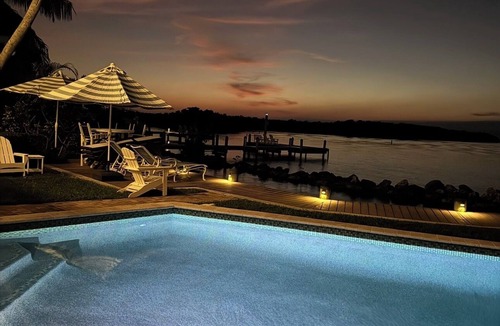 Tavernier House | Bayfront Serenity. 4 En-Suite Bedrooms. 1/2 bath. Elevator. Pool. Private Dock