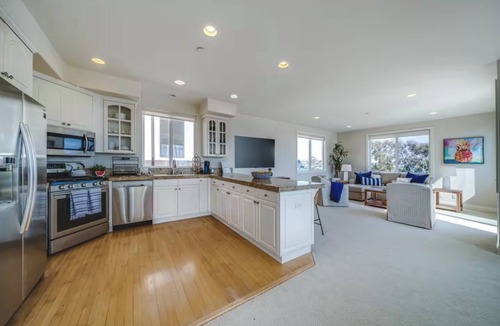 The Strand House | Beach Townhome with Ocean Views, Sleeps 6, Garage Parking Space