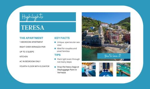 Vernazza Apartment | Casa Teresa with AC and Sea View Balcony