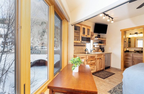 Telluride Condo | Charming Studio Steps from River | hot tub/pool area