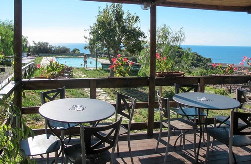 San Lorenzo al Mare House | Nice apartment in villa for 4 guests with pool, A/C, patio, pets allowed and panoramic view