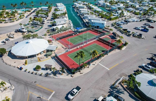 Cudjoe Key RV Rental | RV Lot 502 Venture Out, Located on a boating canal