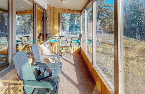 South Fork House | Spacious cabin with river views, private hot tub, sun room, and full kitchen!