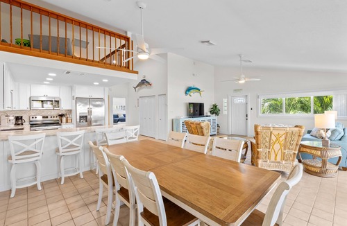 Key Colony Beach House | Waterfront home with dock, filet station, patio, balcony, & Cabana Club access