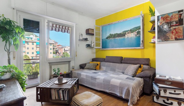 Apartment 'Casa Blu - Silence and Sea Just Steps Away' with Sea View, Private Terrace, and Air Conditioning