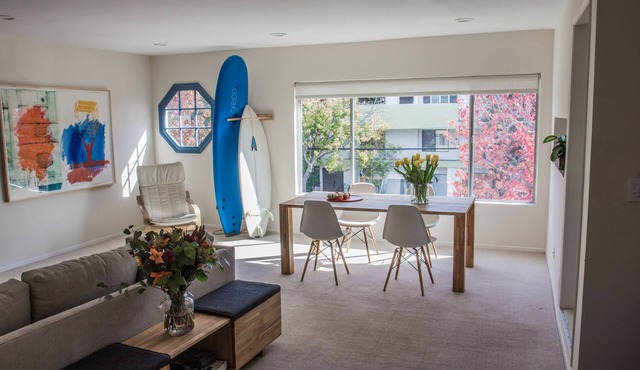 Large, bright, and sunny apartment steps from beach