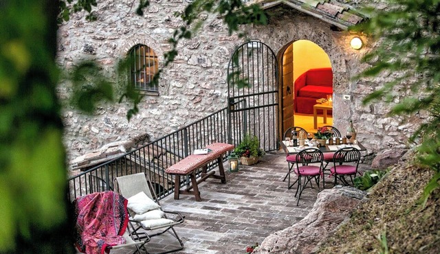 Medieval tower with terrace in Rasiglia