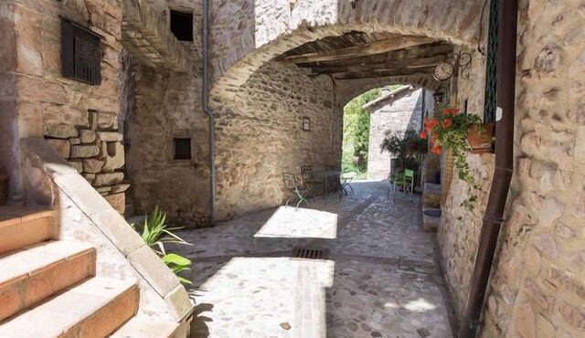 stone house in a small medieval tower near SPOLETO