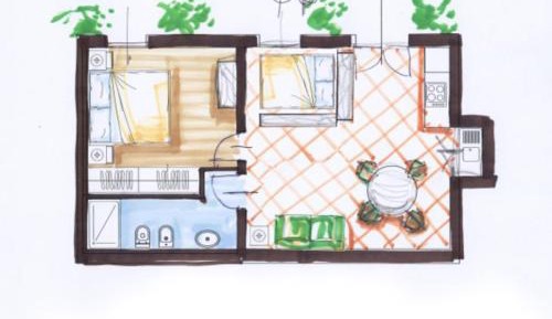 One-Bedroom Apartment with Garden View